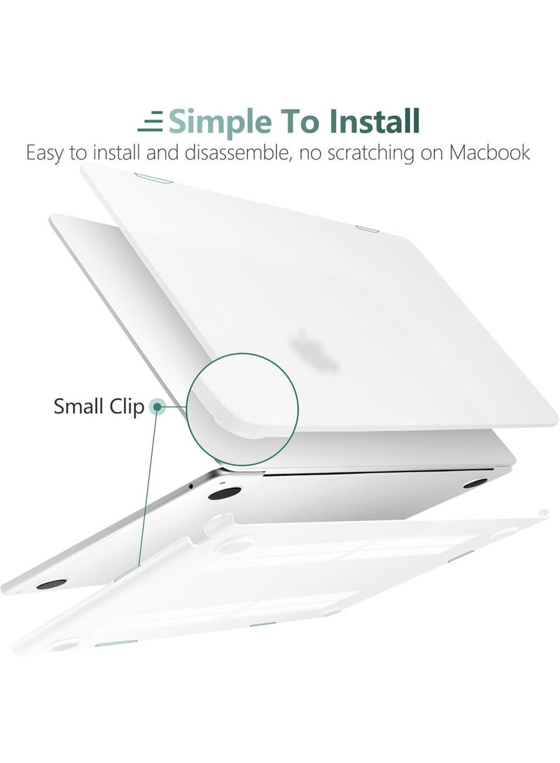 Rubberized Hard Case Compatible with MacBook Air 15 inch 2026-- 2023 M5 M4 M3 M2 Model A3448 A3241 A3114 A2941, Frosted Plastic Hard Shell Cover, Matte Finish Surface,Frosted Clear - Image 2